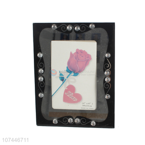 Wholesale Rectangle Glass Photo Frame With Plastic Back Stander