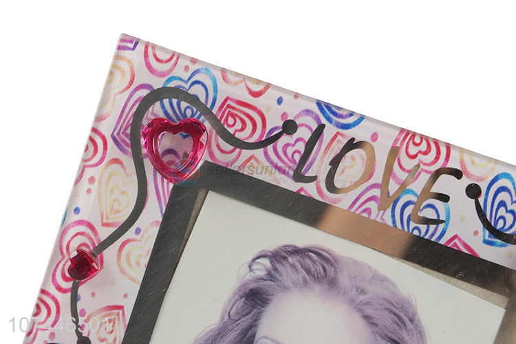 Custom Home Decoration Glass Photo Frame With Back Stander