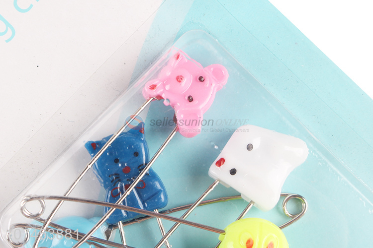 Wholesale 6 Pieces Cartoon Animal Safety Pin Set