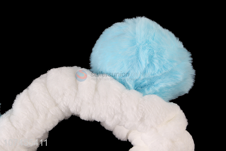 Wholesale Cute Pompoms Ball Elastic Make-Up Headband