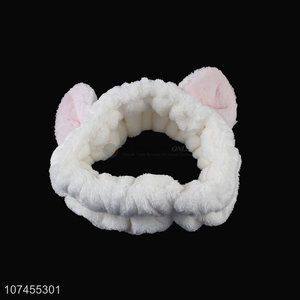 Cartoon Design Flannel Headband Cute Cat Ear Hair Band