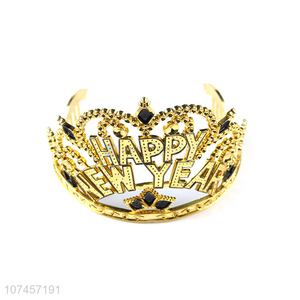 Factory Supply Fashion Gold Crown Design Happy New Year Tiaras