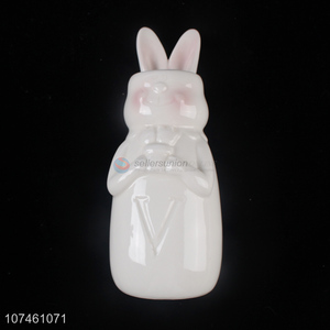 Popular Modern Home Decoration Cute Rabbit Ceramic Flower Vase