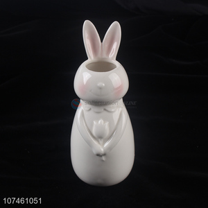 Latest Cute Rabbit Ceramic Flower Vase Fashion Home Decoration