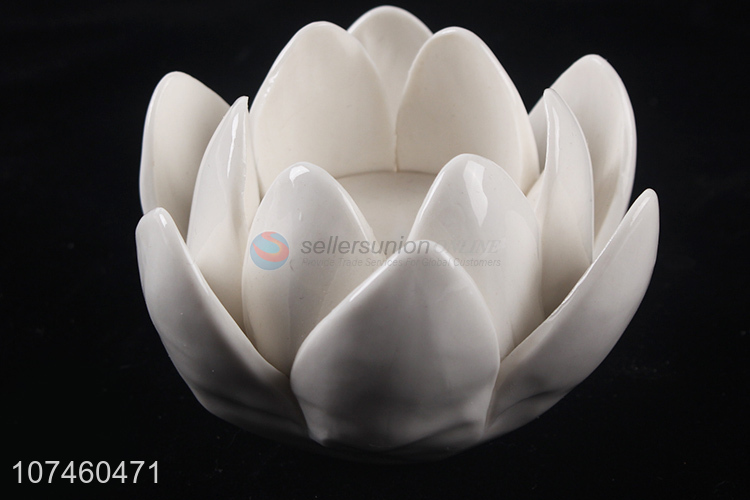 Custom Flower Shape Ceramic Candle Holders Fashion Crafts