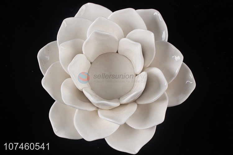 New Design Flower Shape Ceramic Candle Holders Fashion Crafts