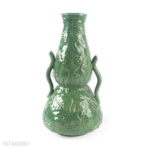 Popular Fashion Green Flower Vase Elegant Ceramic Crafts