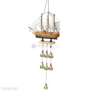 Popular design decorative wooden ship model wind chimes best birthday gifts