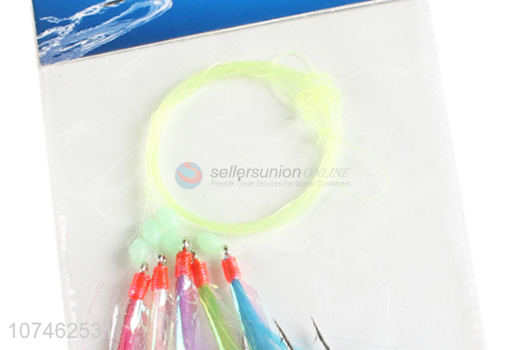 Best Sale 5 Pieces Colorful Fish String Hooks Bait Rigs Fishing Lure