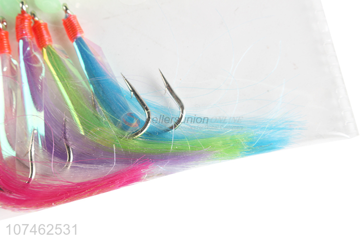 Best Sale 5 Pieces Colorful Fish String Hooks Bait Rigs Fishing Lure