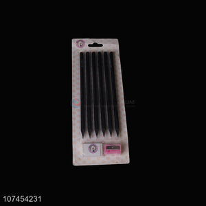 Wholesale Fashion Six Pencils With Eraser And Pencil Sharpener Set