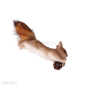 China supplier Xmas decoration foam squirrel figurine with pinecone