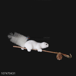 Hot sale hanging Christmas ornaments foam squirrel figurine with pinecone