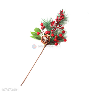 High quality artificial christmas red berries pine branches