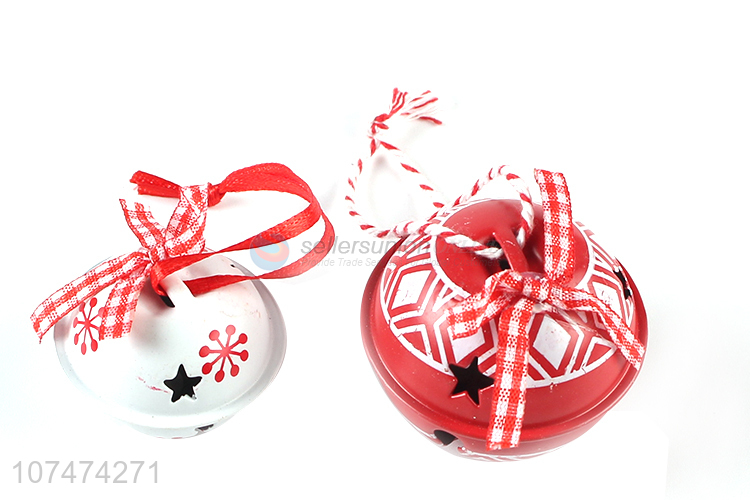 Wholesale Christmas tree hanging decoration painted iron jingle bells