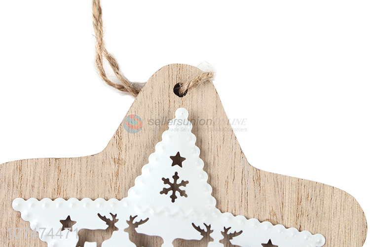 Top products Xmas decoration wooden star pendants hanging wooden crafts