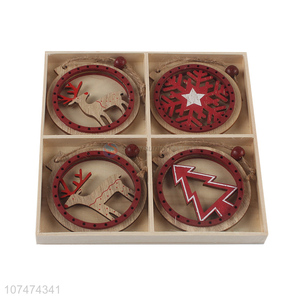 Best selling Christmas ornaments laser cutting hanging wooden decorations