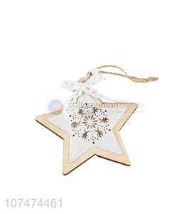 New design Christmas tree ornaments hanging wooden star decorations