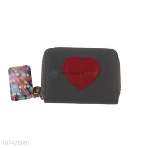 Hot products fashion heart ladies wallet pu leather ladies purse
