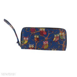 Wholesale cheap cartoon owl women purse pu leather wallets