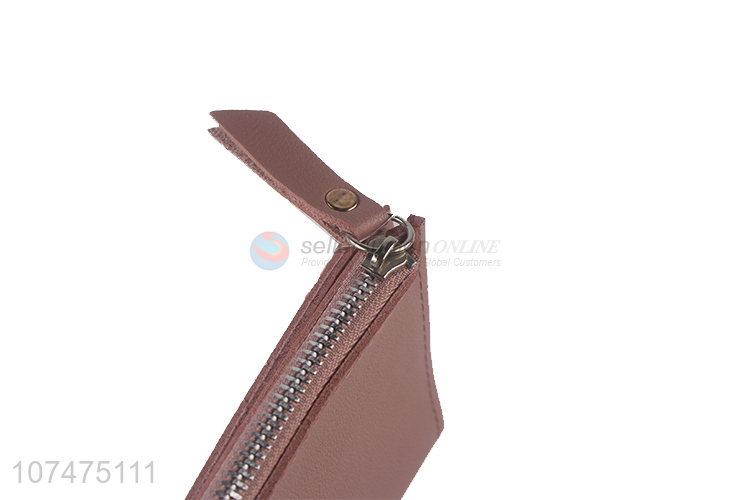 Hot selling multi pockets zipper pu leather women purse
