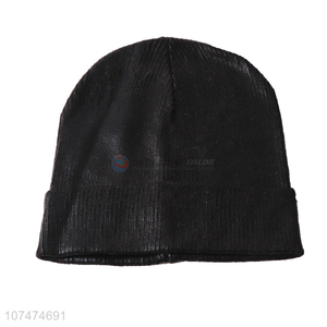 High quality black outdoor cold sports knitted hat