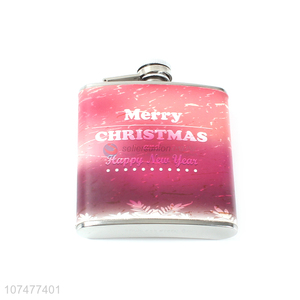 High quality Christmas style stainless steel whiskey hip flask