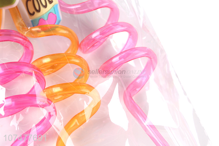 New design novelty disposable pvc spiral straws bar accessories
