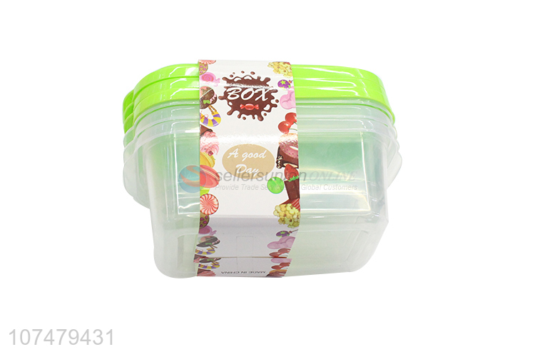 Good Quality 3 Pieces Plastic Preservation Box With Lid Set