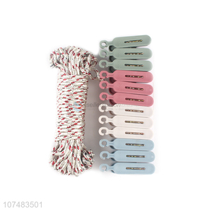 Excellent quality outdoor 12 pegs plastic clothes pegs and clothes line set