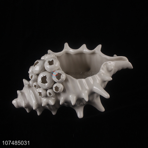 Creative Design Ocean Style Home Decor Conch Shape Ceramic Flower Pot