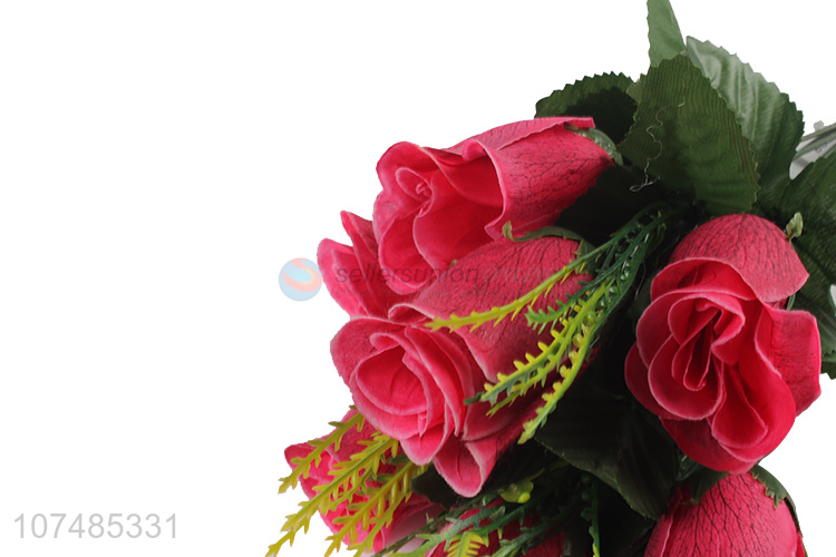 Promotional cheap decorative 7 heads simulation flower false flowers