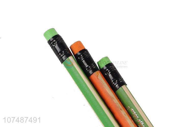 Wholesale Unique Design 12 Pieces Wooden Pencil With Eraser Set