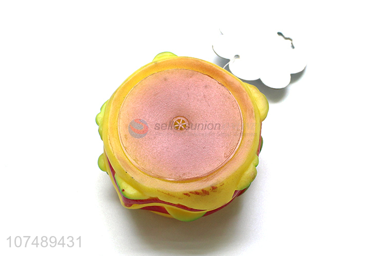 Good Quality Simulation Hamburger Pet Squeaky Toy Chew Toy