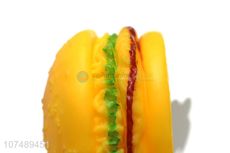 Best Selling Simulation Hamburger Pet Squeaky Toy Chew Toy
