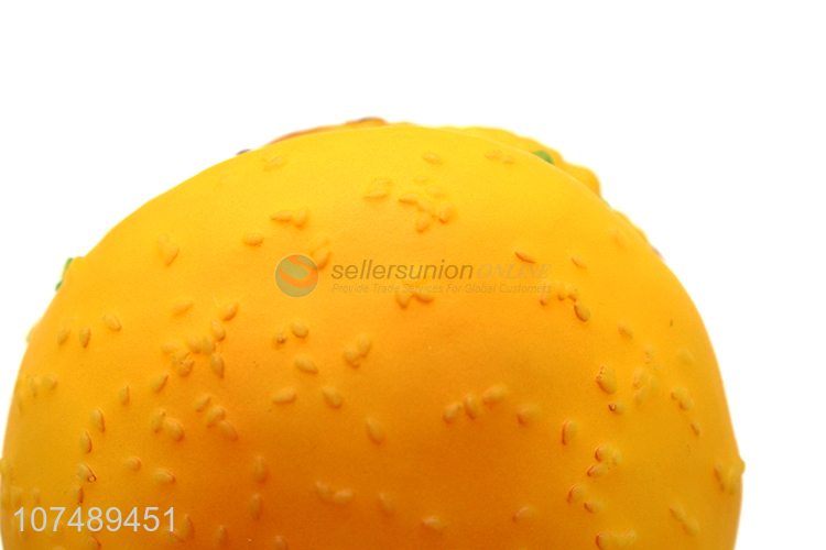 Best Selling Simulation Hamburger Pet Squeaky Toy Chew Toy