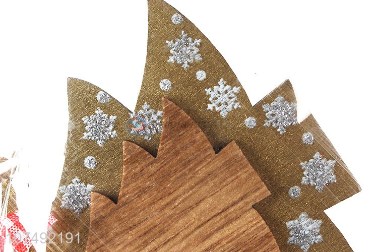 Factory Price Wooden Christmas Hanging Ornament Xmas Tree Decoration