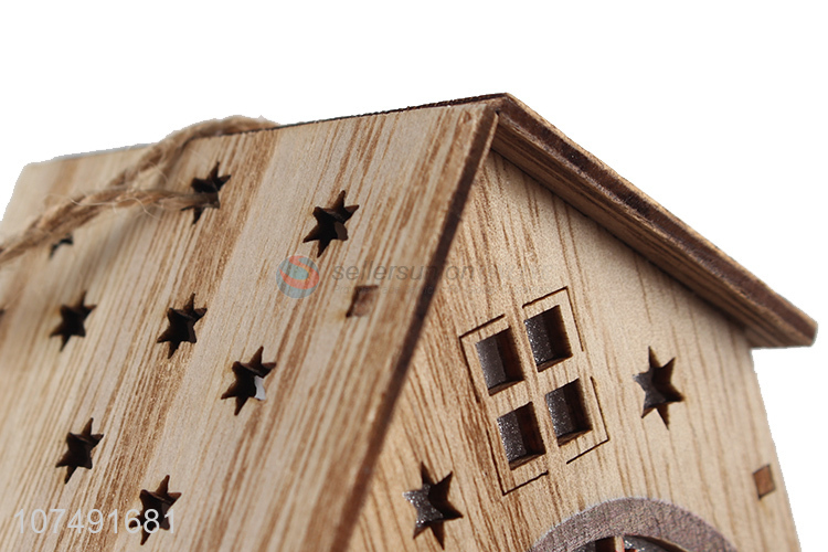 Good Price Led Light Wooden Christmas House Christmas Decoration Crafts