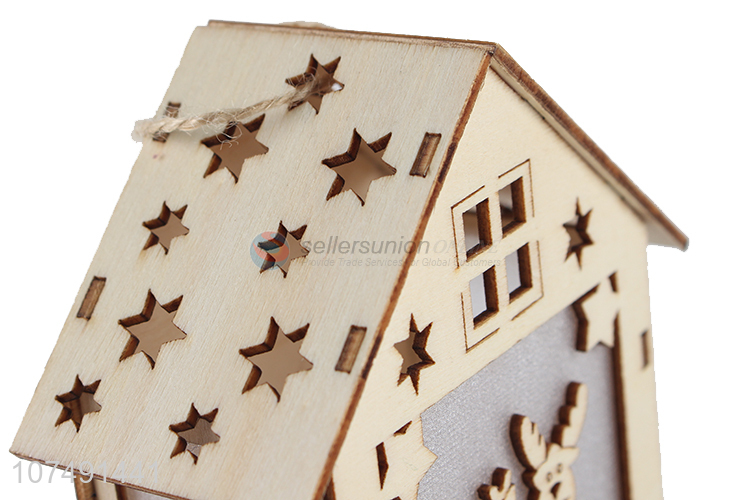 Wholesale Wooden House Pendant Christmas Lights Christmas Decoration