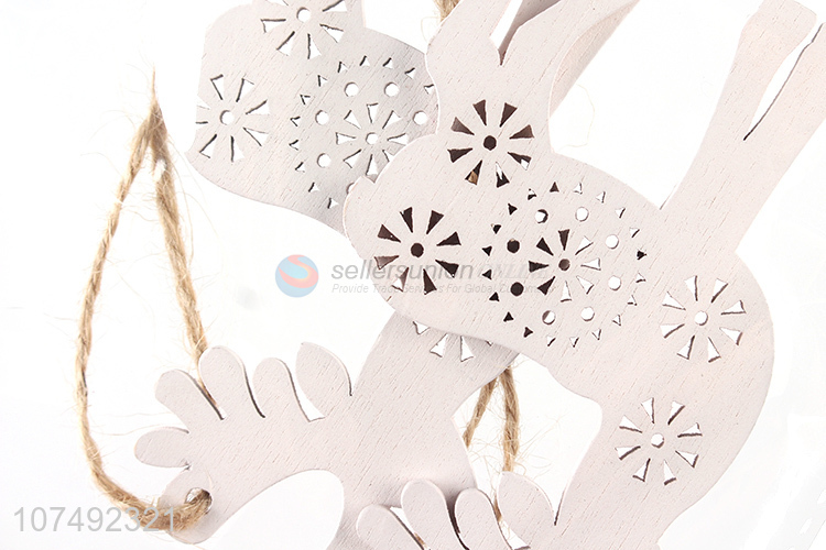 Best Selling Christmas Elk Wooden Pendants Ornaments Xmas Tree Ornament Wood Crafts