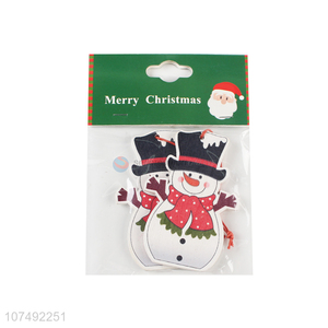 Hot Selling Christmas Snowman Shape Wooden Pendant Christmas Decoration