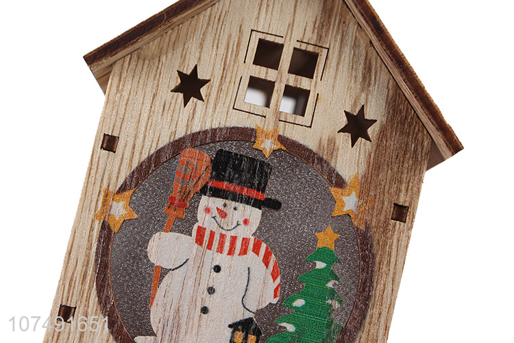 Best Price Led Light Wooden Christmas House Christmas Crafts For Decoration