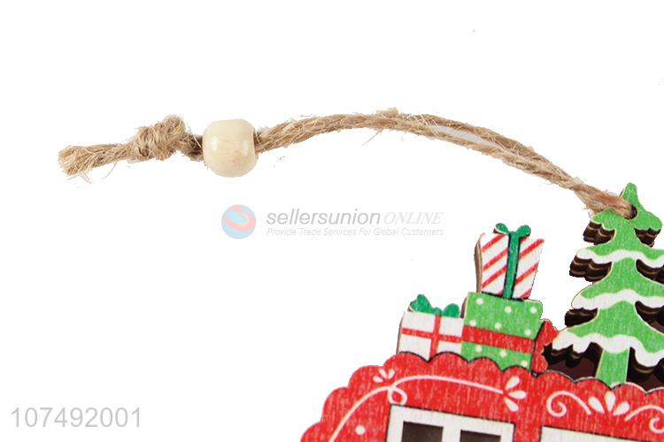 Factory Sell Christmas Tree Hanging Decorations Christmas Wooden Pendant With Light