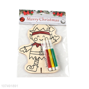 Direct Factory Sell Merry Christmas Wooden Kids Educational Drawing Toy