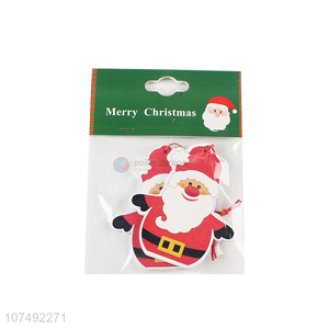 High Sales Santa Claus Shape Wooden Craft Christmas Decoration Pendant Christmas Ornament