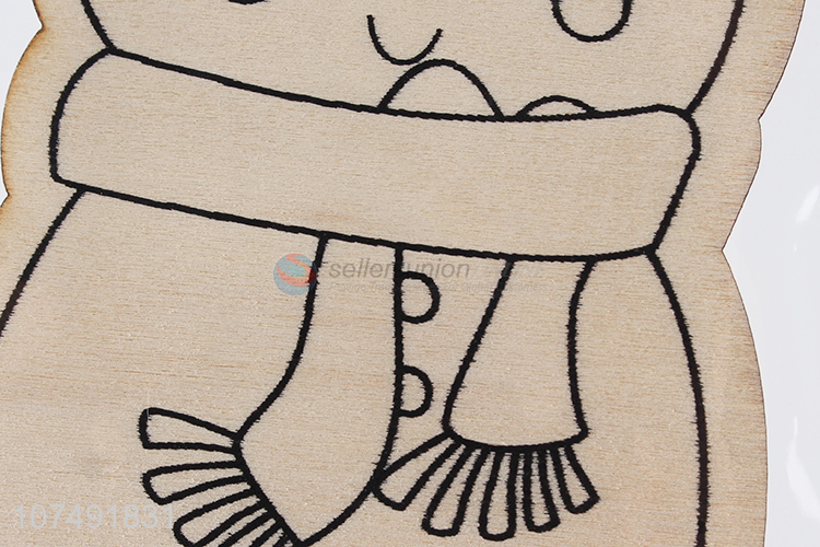 Wholesale Snowman Design Kids Educational Wooden Diy Drawing Board Toy