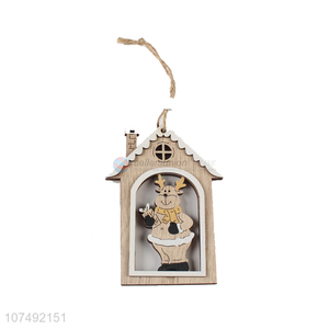Wholesale Christmas Ornaments Wooden Xmas Tree Decoration Hanging Pendant