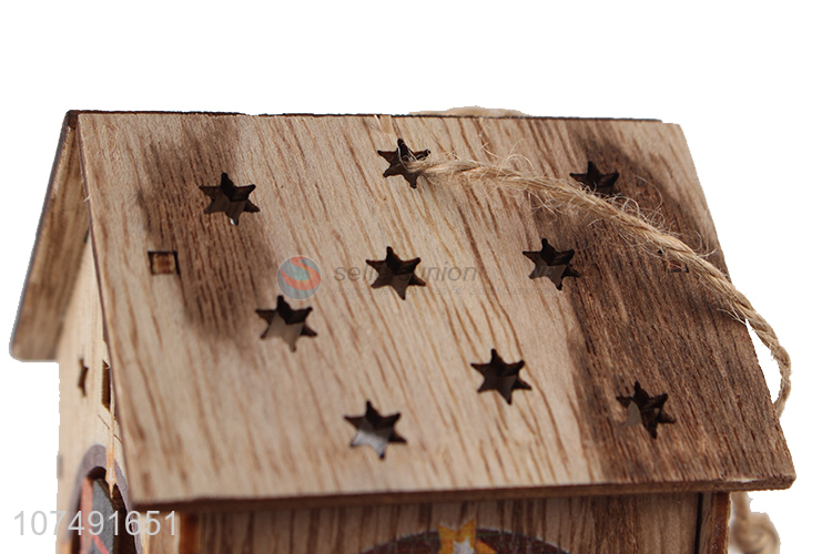 Best Price Led Light Wooden Christmas House Christmas Crafts For Decoration
