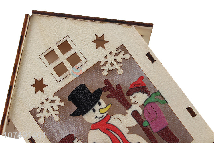 Bottom Price Christmas Led Pendent Christmas Ornaments Wooden House
