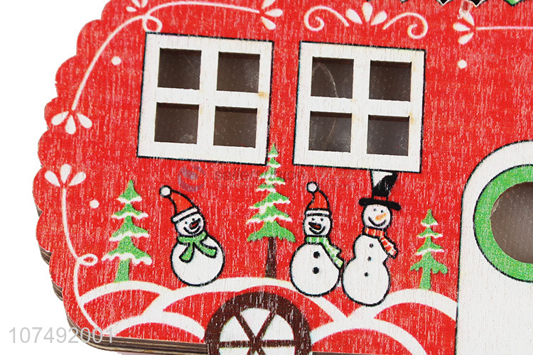 Factory Sell Christmas Tree Hanging Decorations Christmas Wooden Pendant With Light